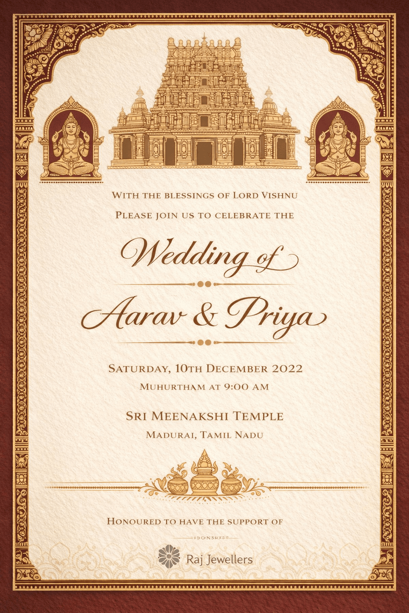 Premium wedding invitation card design sample 2 - elegant and customizable invitation card layout