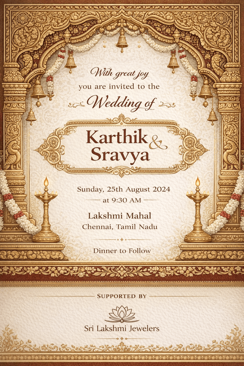 Premium wedding invitation card design sample 3 - elegant and customizable invitation card layout